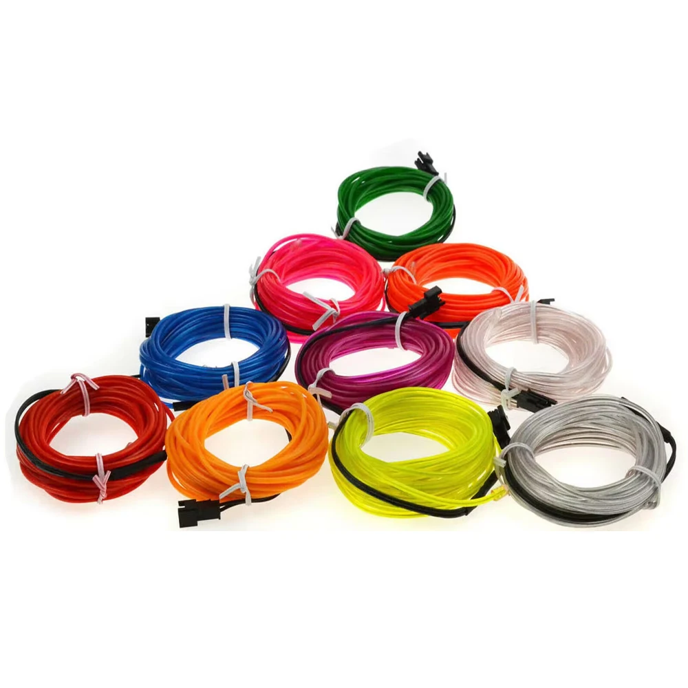 1M/2M/5M LED EL Wire String Light Colorful Neon Glow Flexible LED Atmosphere Strip Pink Orange Yellow Green Purple White Red