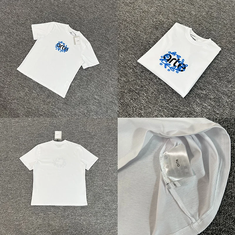 

2025 High Quality Cotton Top Tee Summer Loose Short Sleeve Streetwear Couple Arte Blur Embroidery T-shirts