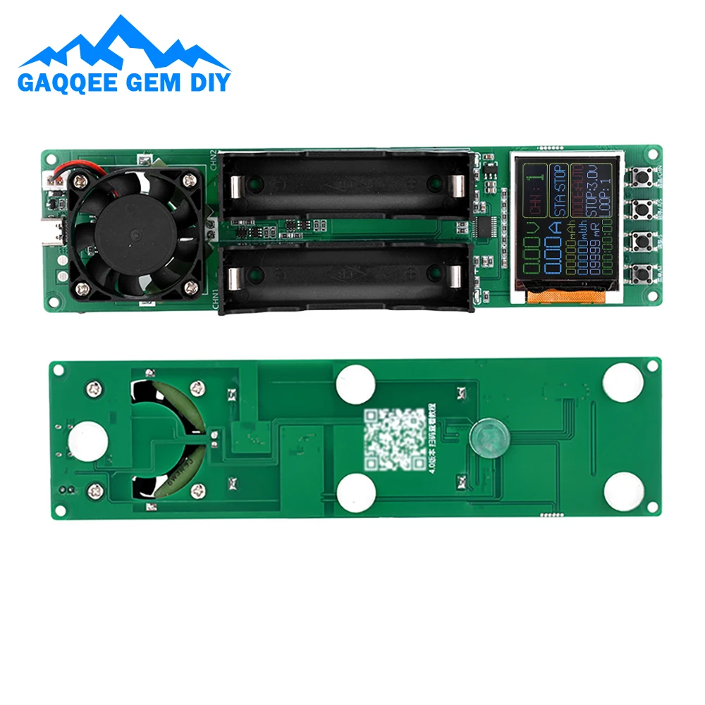 Tester di capacità della batteria al litio DC 5V a 2 vie 18650 Modulo di prova di resistenza interna Test di carica/scarica con display a LED