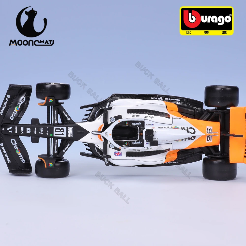 Bburago 1:43 MCL60 Monaco MCL60 Singapore Grand Prix Mclaren 4# Lando Norris 81# Oscar Piastri Alloy Miniature Diecast Model Toy