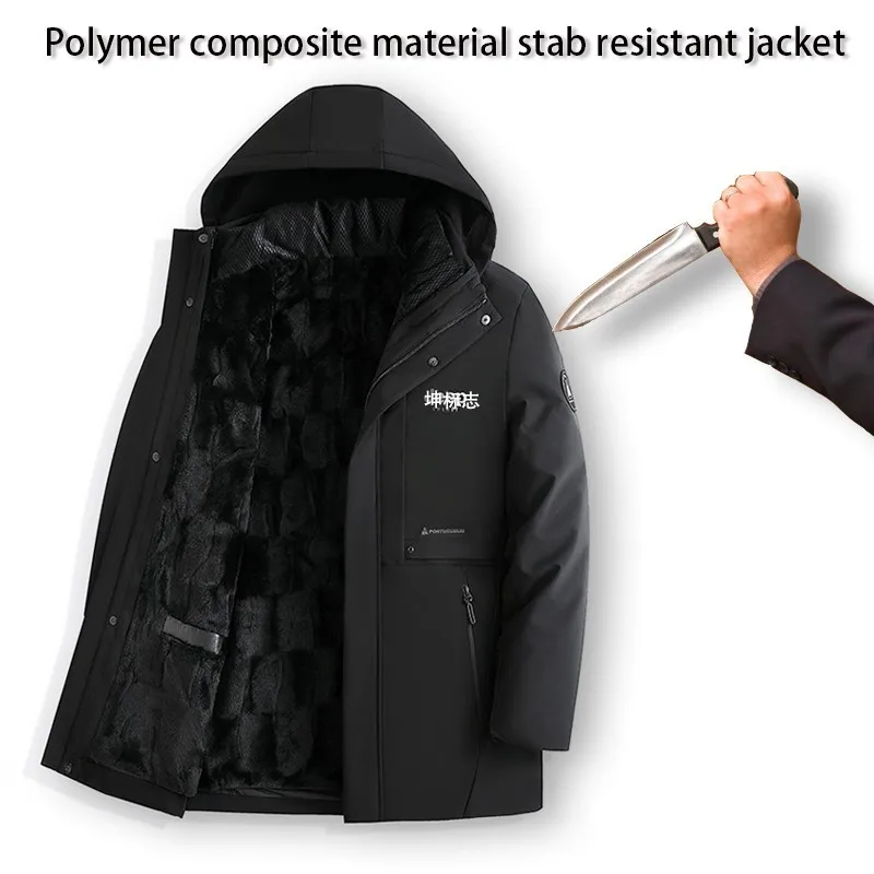 Military Tactical Stab Chop Resistant Jacket With Detachable Inner Tank Warmth Hidden Self-defense Safety police Clothing L-5XL