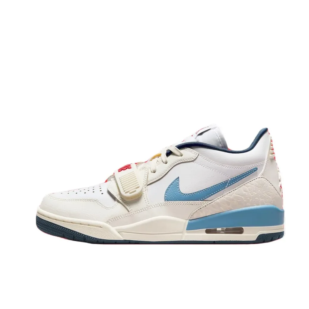 Nike AIR JORDAN LEGACY 312 Low Men's and Women's Athletic Basketball Shoes Boost Rebound Slip Resistant Blue and White Colorway