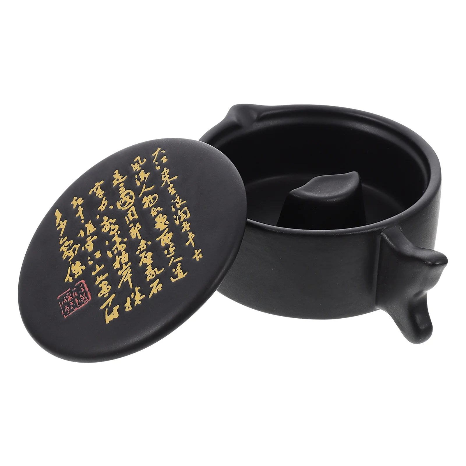 

Durable Inkstone with Cover Ceramic Mini Practical Painting Ink Plate Calligraphy Writing Tool Traditional Chinese Ink Grinding