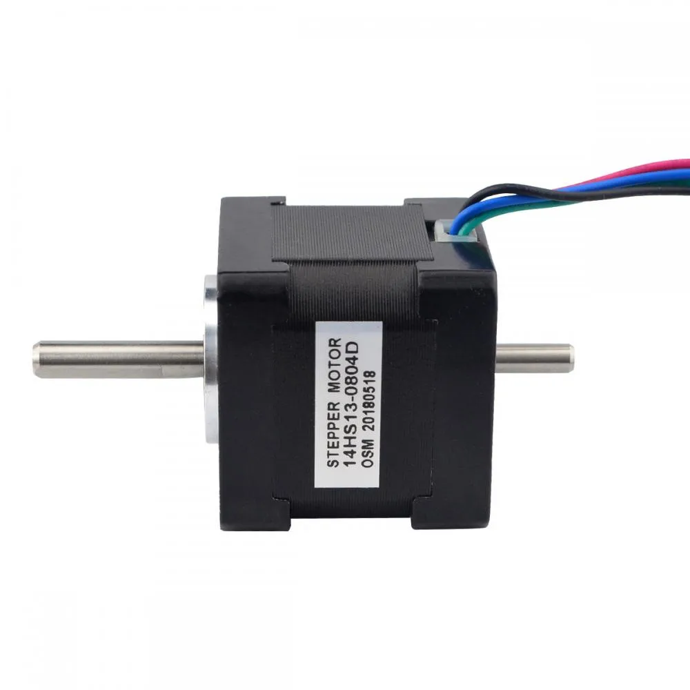 STEPPERONLINE Dual Shaft Nema 14 Stepper Motor 34mm 1.8deg 18Ncm(25.56oz.in) 0.8A Step Motor 4 Leads for CNC 3D Printer