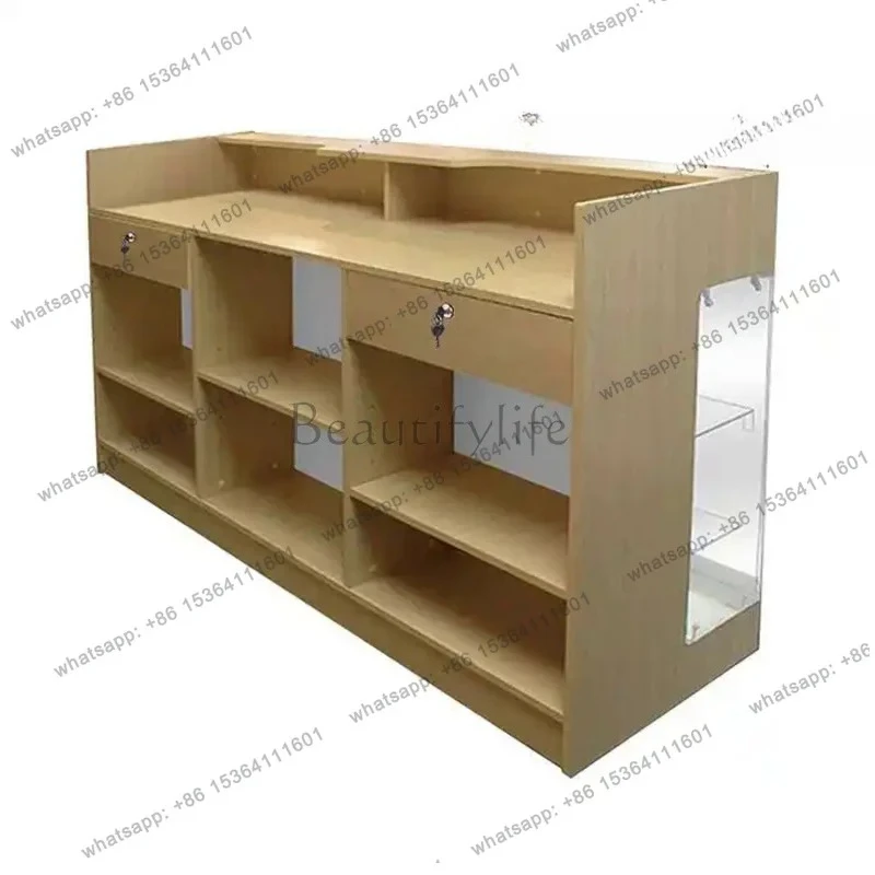 

Wooden glass cashier counter Table Display Checkout Desk Retail shop hot sale display checkout stand cashier counter