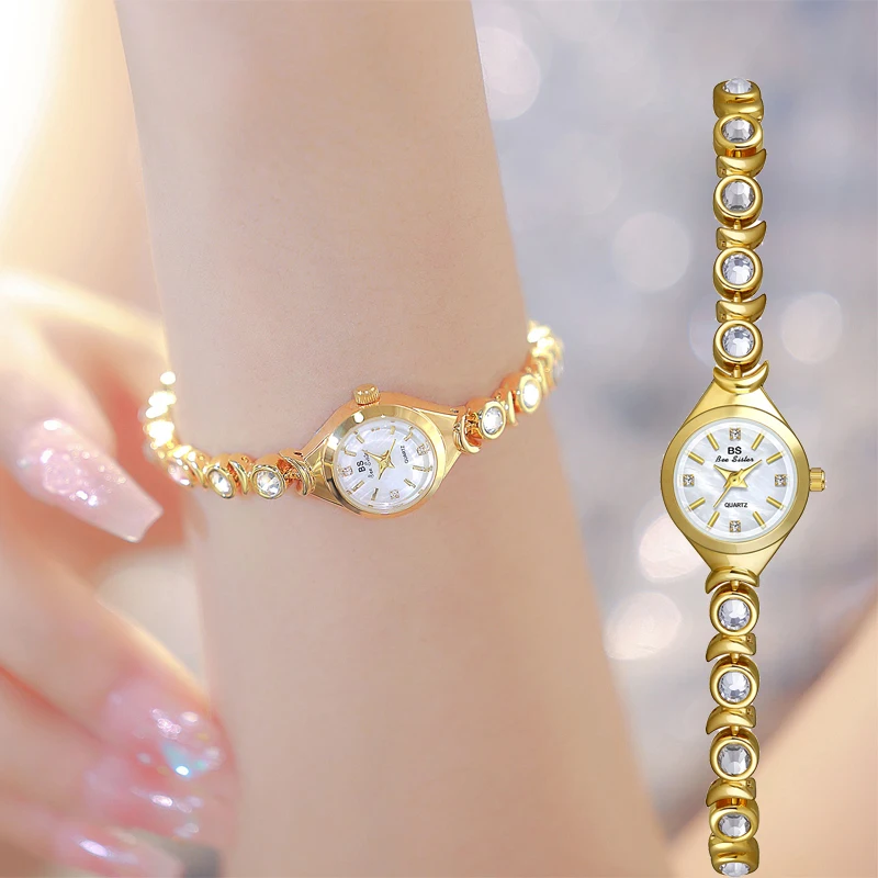 

Новые японские кварцевые часы A +++, женские часы, модные элегантные водонепроницаемые кварцевые часы с цирконием для женщин, золотые маленькие часы Reloj