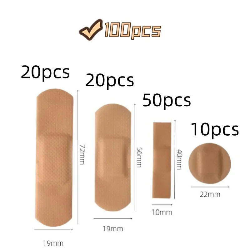 100 sztuk/partia oddychający plaster wodoodporny bandaż pierwsza pomoc opatrunek na rany taśma medyczna plaster na rany zestawy ratunkowe bandaże