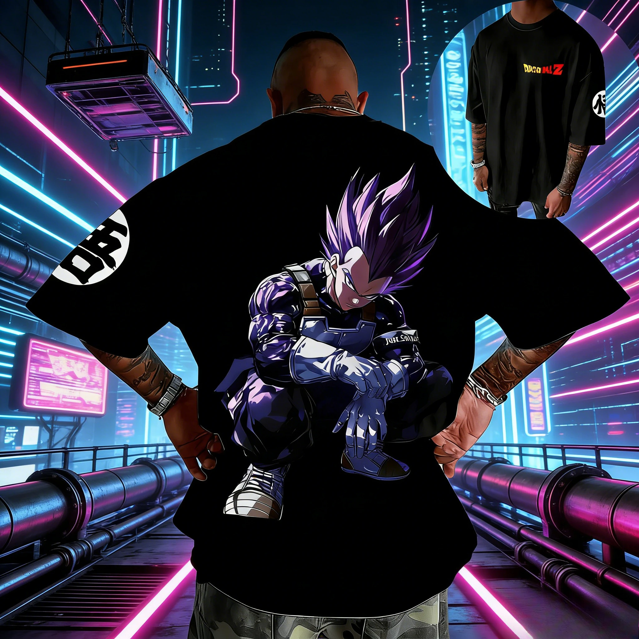 

Мужская винтажная футболка из чистого хлопка с принтом Dragon Ball Cyber Trunks, повседневная, свободная, спортивная, на каждый день, лето 2026