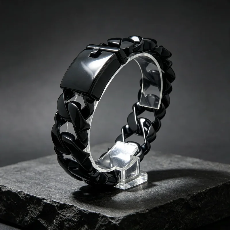 Kalen 21mm Stainless Steel Cuban Chain Bracelet for Men Heavy Curb Chain Wristband Hip Hop Biker Party Jewelry Shiny Gift