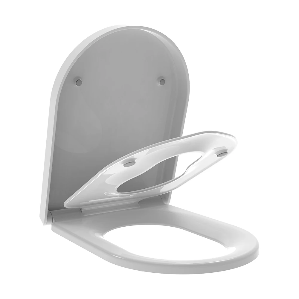 High Quality 2-in-1 Soft Close Elongated UF Toilet Seat, Detachable Kids & Adult Rings