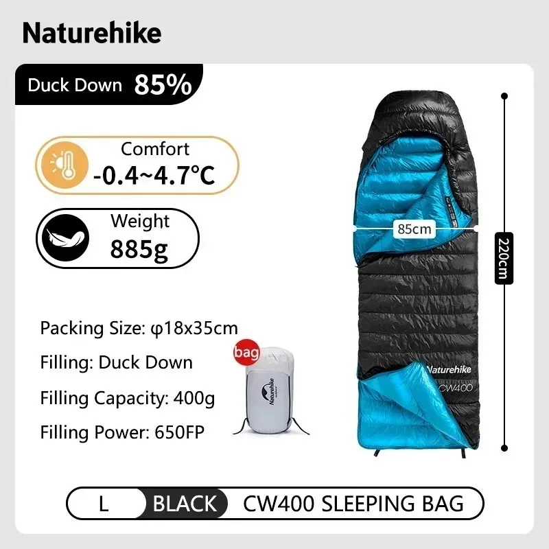Naturehike 冬ダウン寝袋 CW400 大人 650FP ダックダウン暖かい寝袋 4