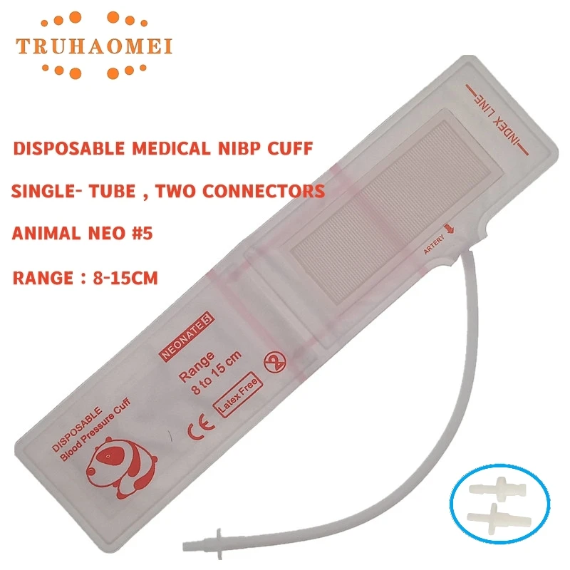 Veterinary NIBP Cuff Multisize Upper Arm Disposable Non-woven Animal NIBP Cuff Pet Blood Pressure Single Hose