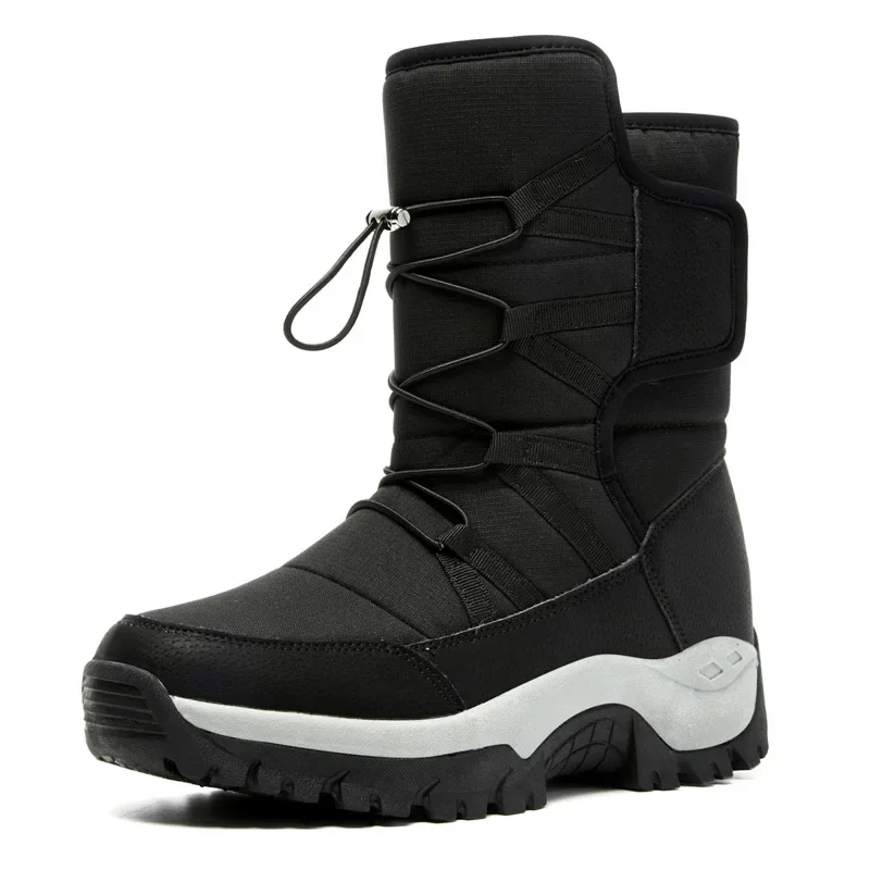 

New Winter Men's Shoes Warm Plush Men's Boots High Top Couple Snow Boots Winter Outdoor Anti-Slip Ankle Boots Work Casual Boots