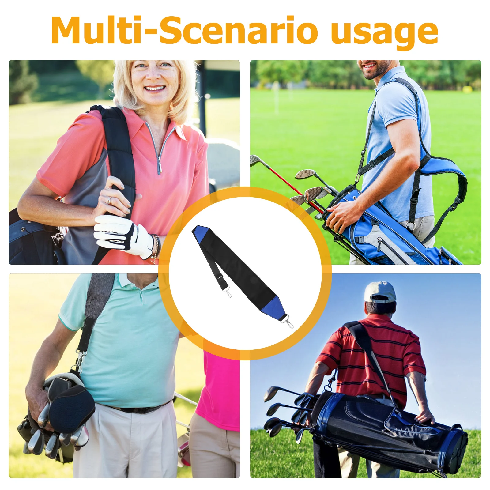

Bag Strap Replacement With Swivel Buckle For Large Golf Bag Durable Nylon Shoulder Strap Padded Design Easy Installation
