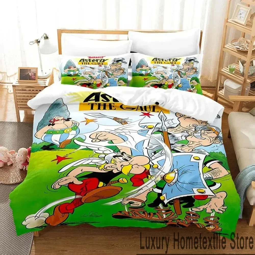 

3D Print Gaul Hero Asterix Bedding Set Boys Girls Twin Queen King Size Duvet Cover Pillowcase Bed boys Adult Home Textileextile