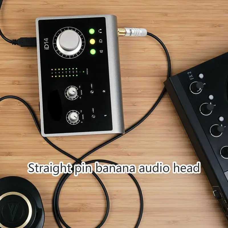 دبوس مكبر صوت Nak-Amichi ذهبي 24 قيراط ، مقابس ذكور ، موصل قفل لولبي ، سدادة مستقيمة ، 2 مكعب ، موزة ذكر ، أسود وأحمر ، 1