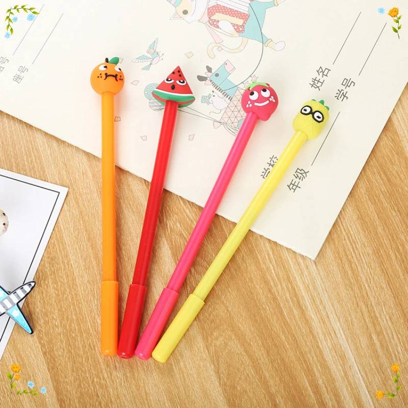 

24 Pcs Cute Creative Three Dimensional Fruit Gel Pens for Writing Cartoon Learning Stationery Kawaii School Supplies