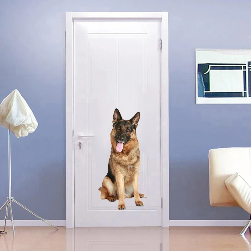 C249# German Shepherd Dog Wall Sticker Bathroom Toilet Decor Living Room Cabinet Refrigerator Home Decoration Decals