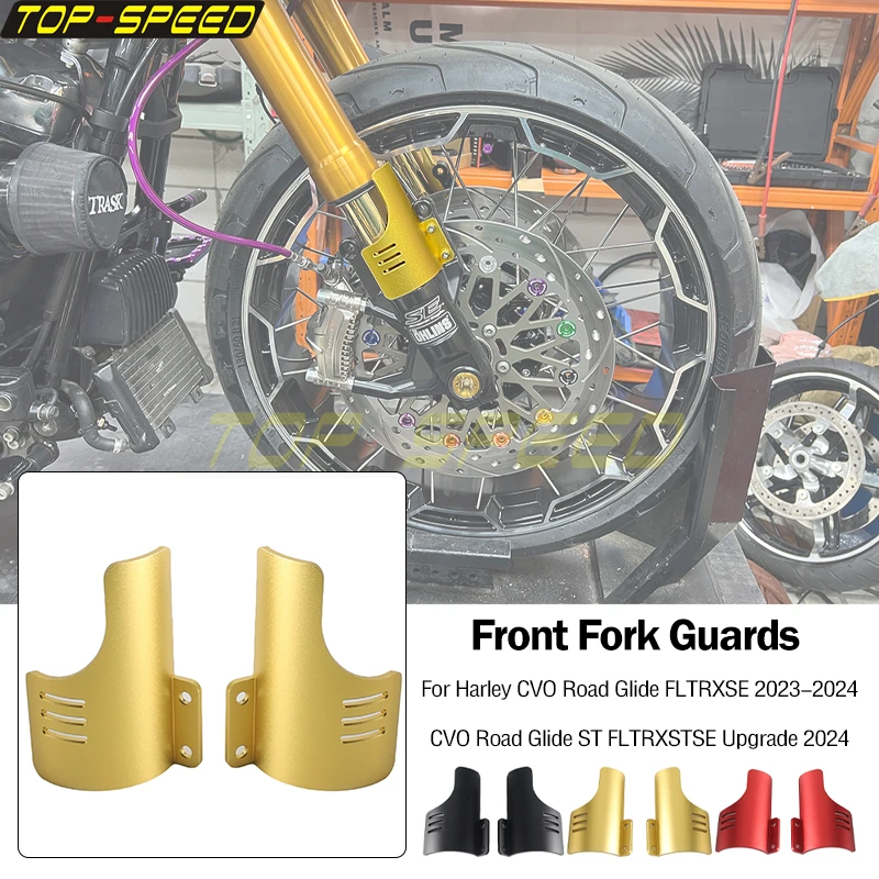 

Motorcycle Front Fork Guards Dust Protection Lower Fork Leg Deflector Shield For Harley Touring CVO Road Glide ST Upgrade 2024