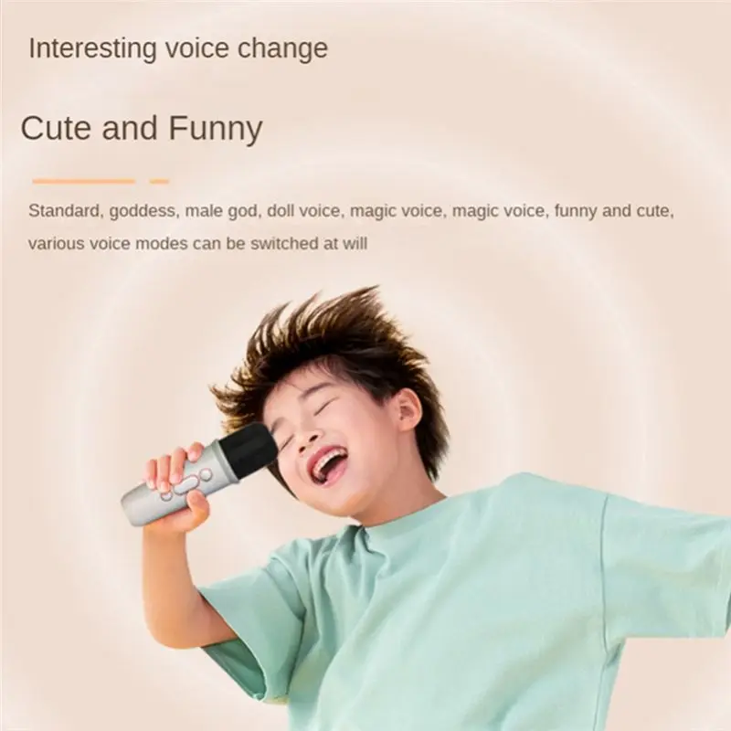 

ABJV Microphone Bluetooth Speaker National Singing Home KTV Portable Outdoor Audio (Black)