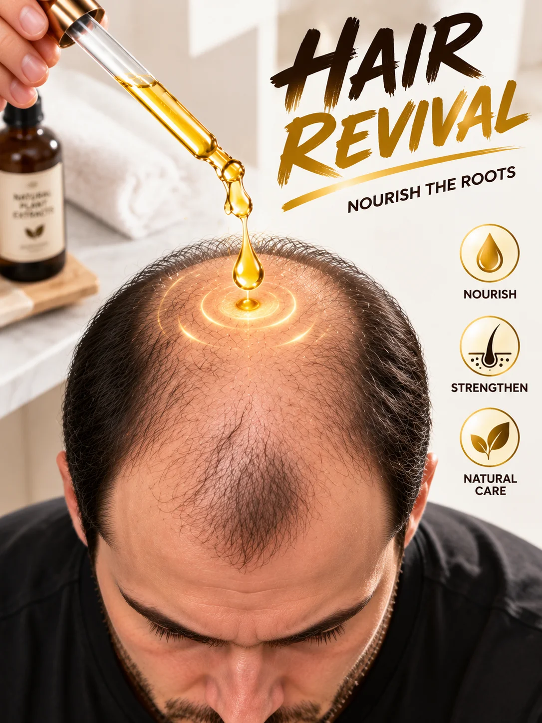 Hair Care Essential Oil Scalp Nutrition Formula Lightweight Leave-In Treatment for Thicker Looking Hair Style