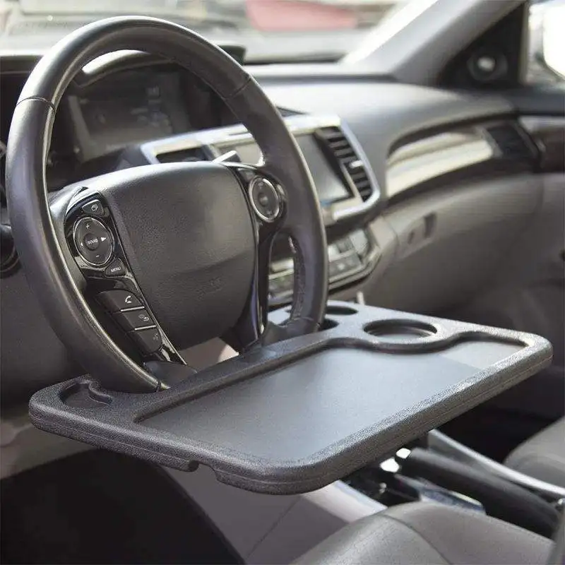 Car Steering Wheel Tray, Foldable Laptop & Dining Table for Vehicle, Ideal for Road Trips, Work & Dining