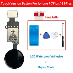 Home Button Flex Cable Return Function Work No Touch ID Fingerprint For IPhone 7 8 Plus With LCD Waterproof Adhesive And Tools