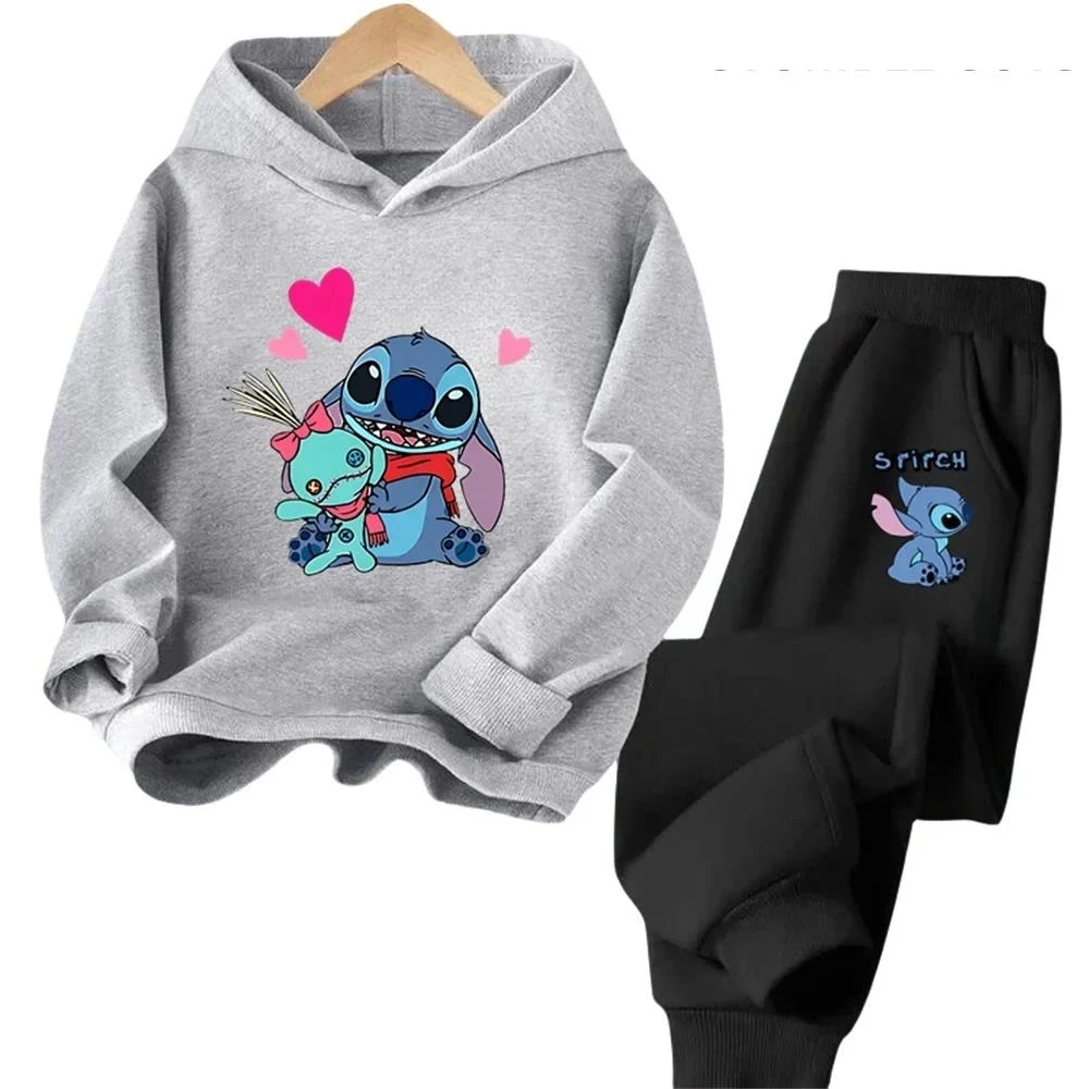 

Stitch Creative Printed Children Clothing Boys and Girls Street Casual Sweatshirts Outdoor Sports 3-14 Years Old Kids Trucksuit