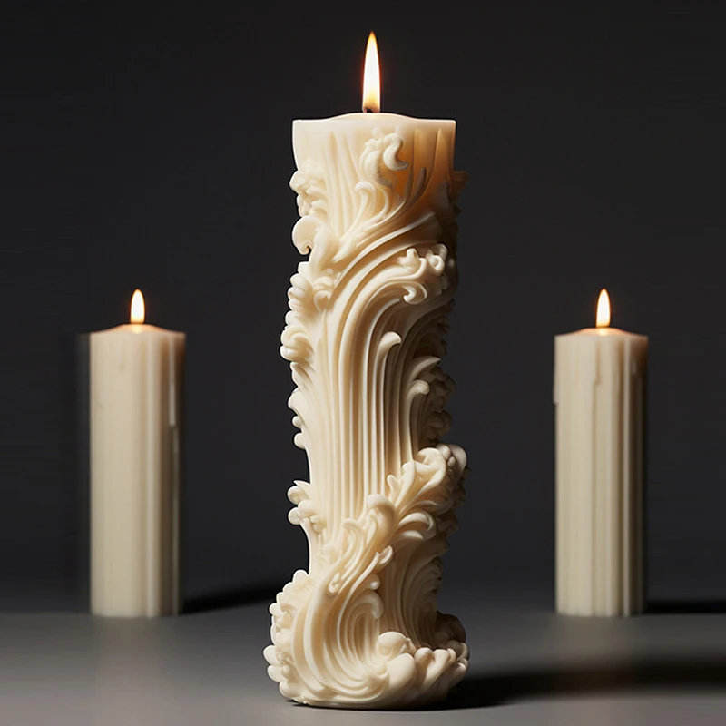 Silicone Mold for European Cylindrical Fragrance Candle DIY Simple Column Gift Diffuser Stone Mold
