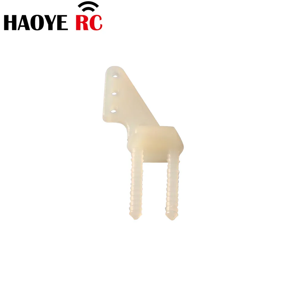 Haoye-claxon de doble aguja de nailon, 10 piezas, Color blanco, piezas de avión eléctrico RC, modelo de espuma, accesorio de repuesto