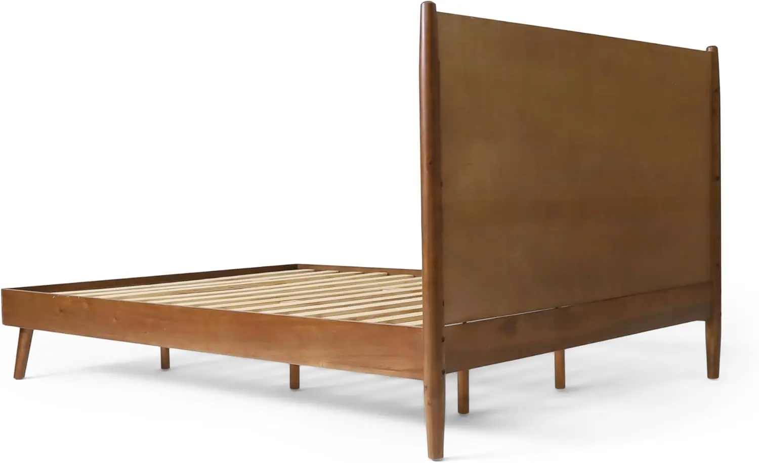 Mid Natural Acacia Wood Bed,Queen, marrom médio, marrom