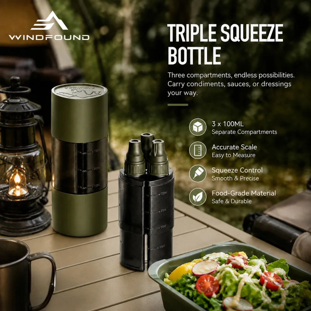 Portable Outdoor Squeeze Bottles for Condiments—a 3-piece Set for Dispensing Sauces and Seasonings Ideal for Camping and Picnics