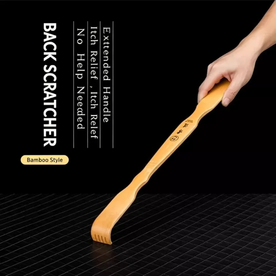 Bamboo Back Scratcher Multifunctional Itch Reliever Self Massage Tool Portable Lightweight Durable Comfortable Grip Old Man Joy