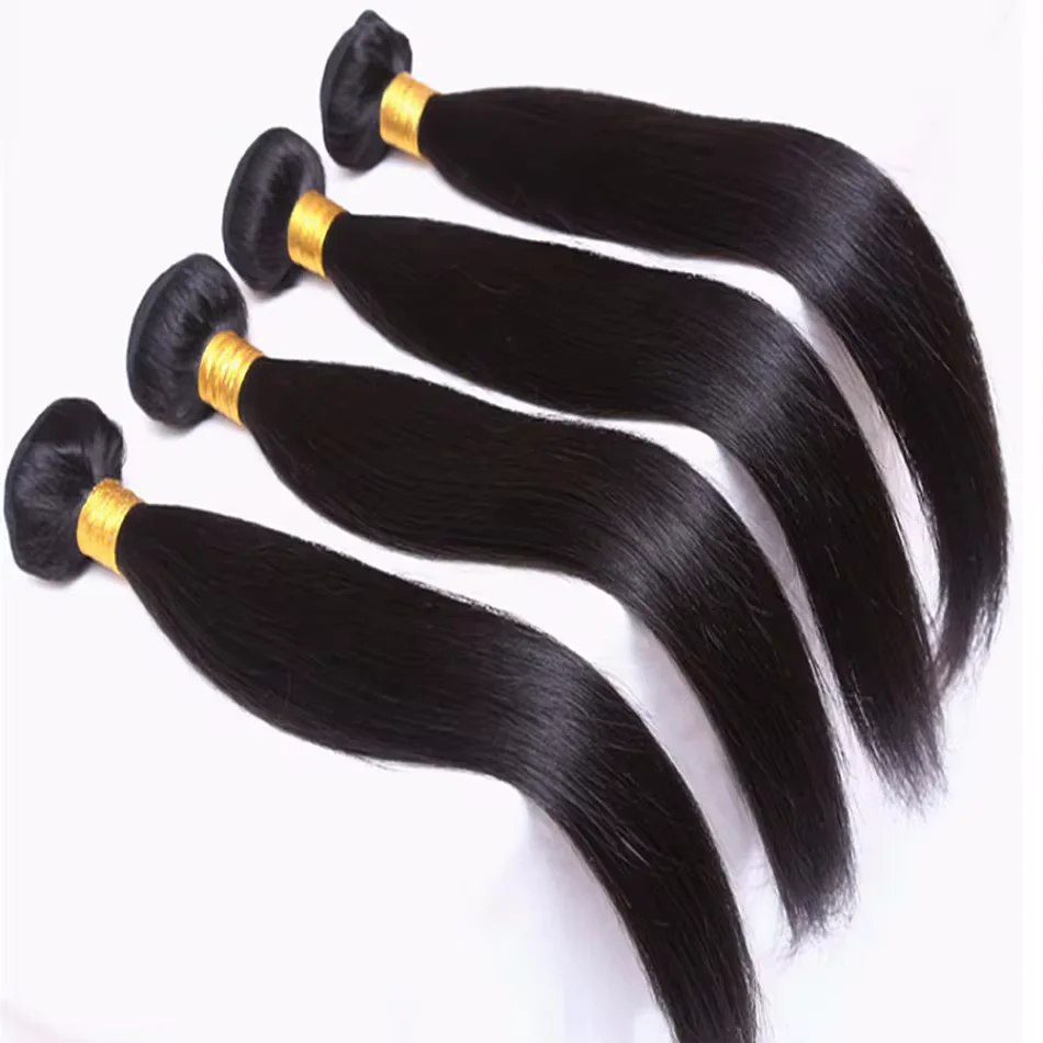 10A Straight Bundles Human Hair (22 24 26 28 Inches, Straight 2/3/4 Bundles) 100% Unprocessed Brazilian