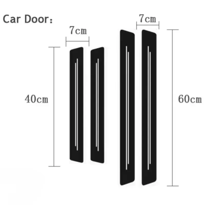 4 unids/set nuevas tiras de protección de umbral de cuero tira de protección de borde de puerta impermeable de buena calidad accesorios de coche antiarañazos