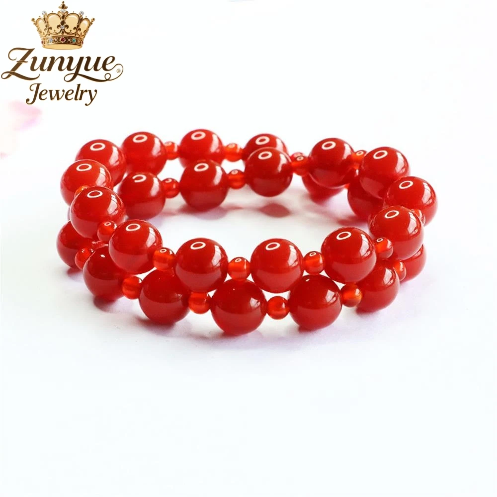 

Natural Red Agate Double-Ring Pigeon Blood Red Chalcedony Bracelet Luxury Quality Jewelry Fashion Jewelry Charms Elegant Popular