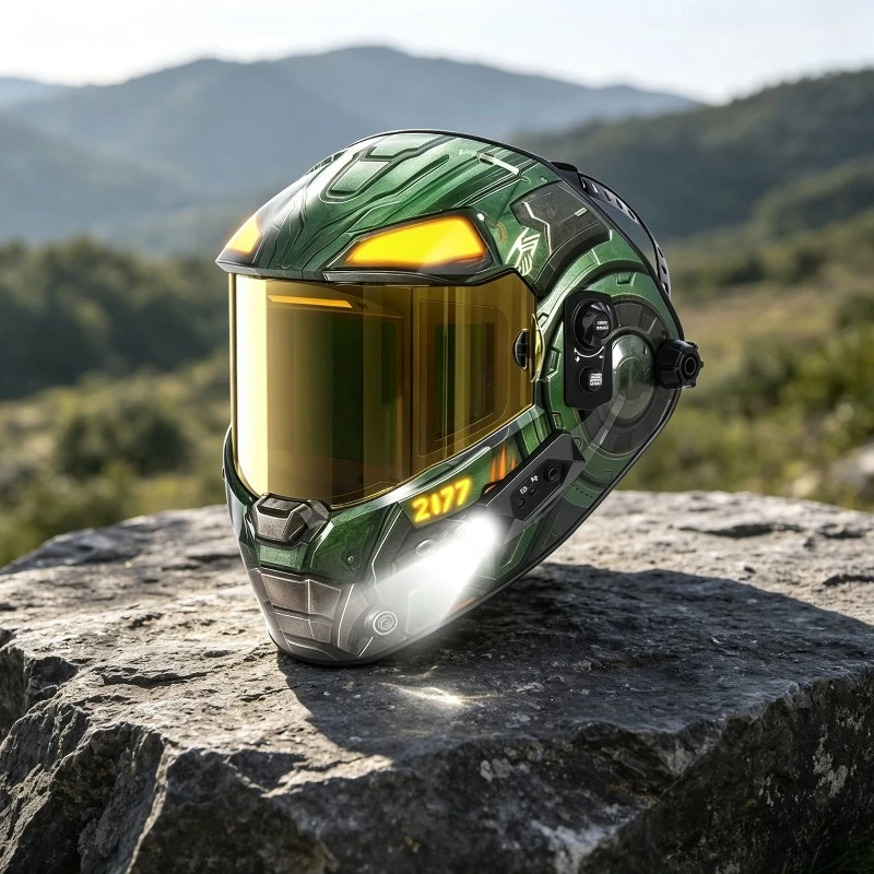 Auto Darkening Welding Helmet Light 4 Arc Sensors Solar Power Welder Mask Type-C Fast Charging