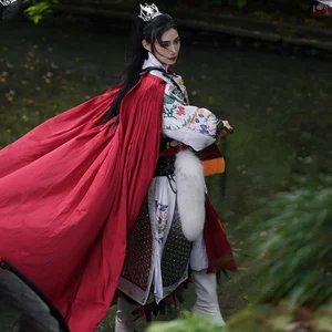 عباءة هانفو الصينية أنثى وذكور هالوين آرتشر تأثيري زي حزب زي هانفو عباءة أحمر وأسود للرجال والنساء أفضل 5 مبيعات Green Archer Cosplay - رقم 6