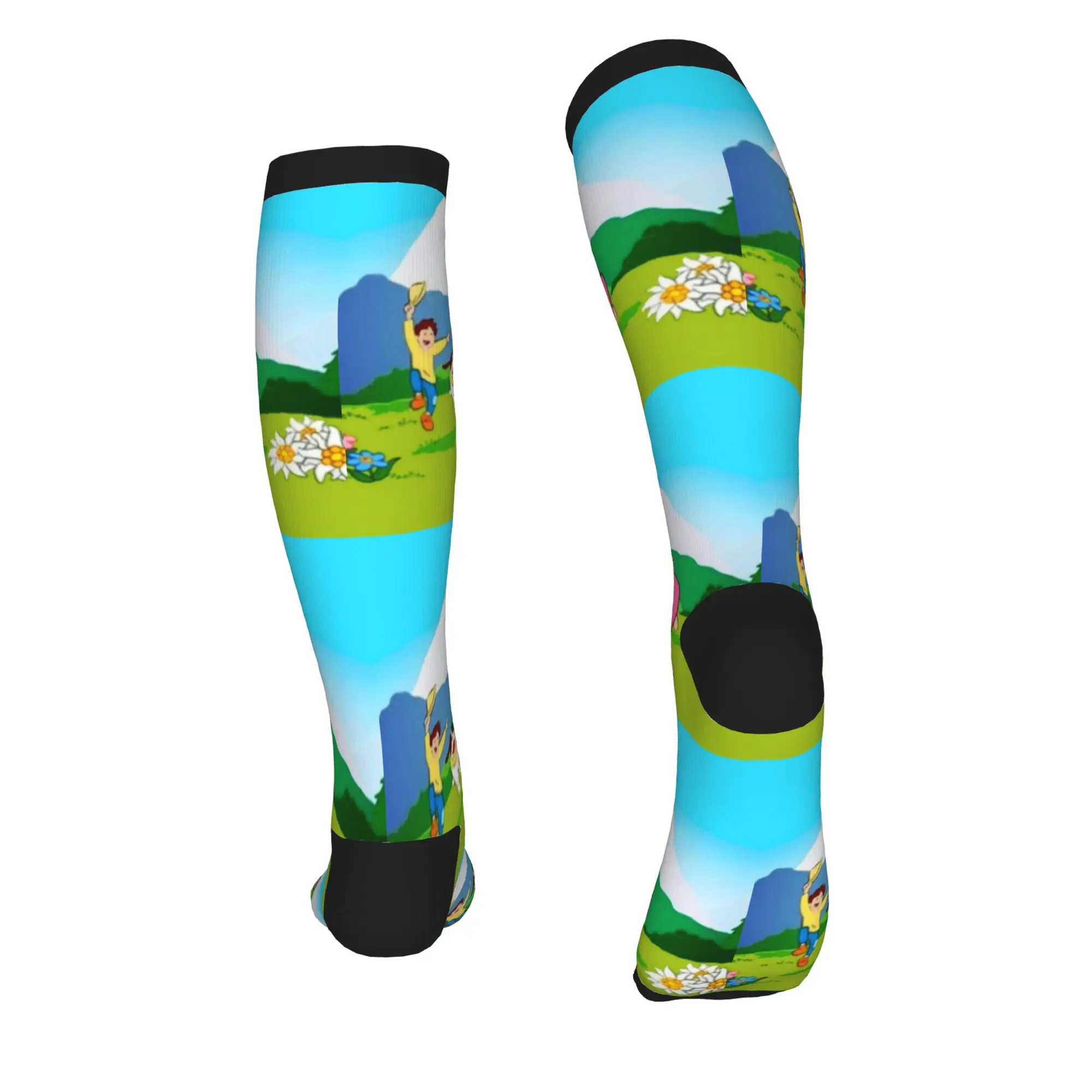 Heidi Races Against Peter And Alps Mountain Men's Sports Compression Socks Unisex Cute  Spring Summer Autumn Winter Dress Socks view 3