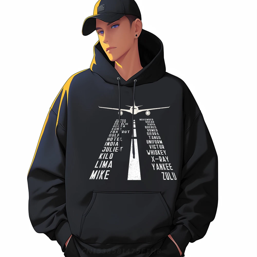 

Pilot Airplane Phonetic Alphabet Graphic Pullover Hoodies Men Oversized Luxury Brand Christmas Sweater