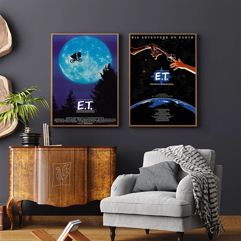 E.t. The Extra-terrestrial Ufo Movie Posters and Prints Canvas Painting Classic Film Wall Art HD Pictures Living Room Home Decor