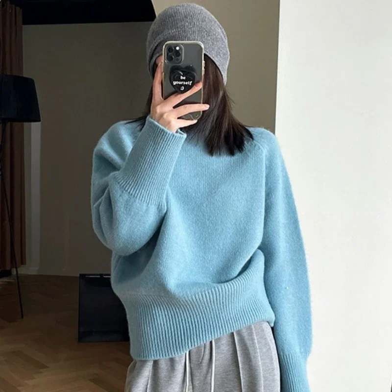 Grundlegende Pullover Frauen 7 Farben Neuankömmlinge bf einfache All-Match lose lässige Harajuku y2k Retro gemütliche Streetwear Studenten Mode