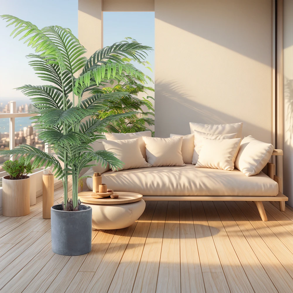 

Artificial Tropical Palm Plant 5FT Dypsis Lutescens Plants in Pot for Indoor Outdoor Home Office Garden Decoration