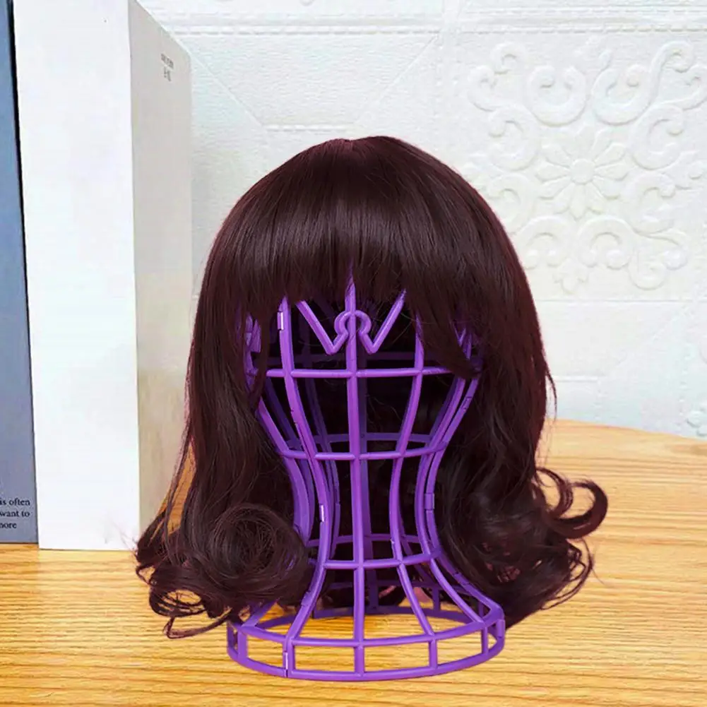 Useful  Wig Holder Solid Color Women Wig Extend Hair Stand Ventilated Plastic Wig Stand for Daily Use