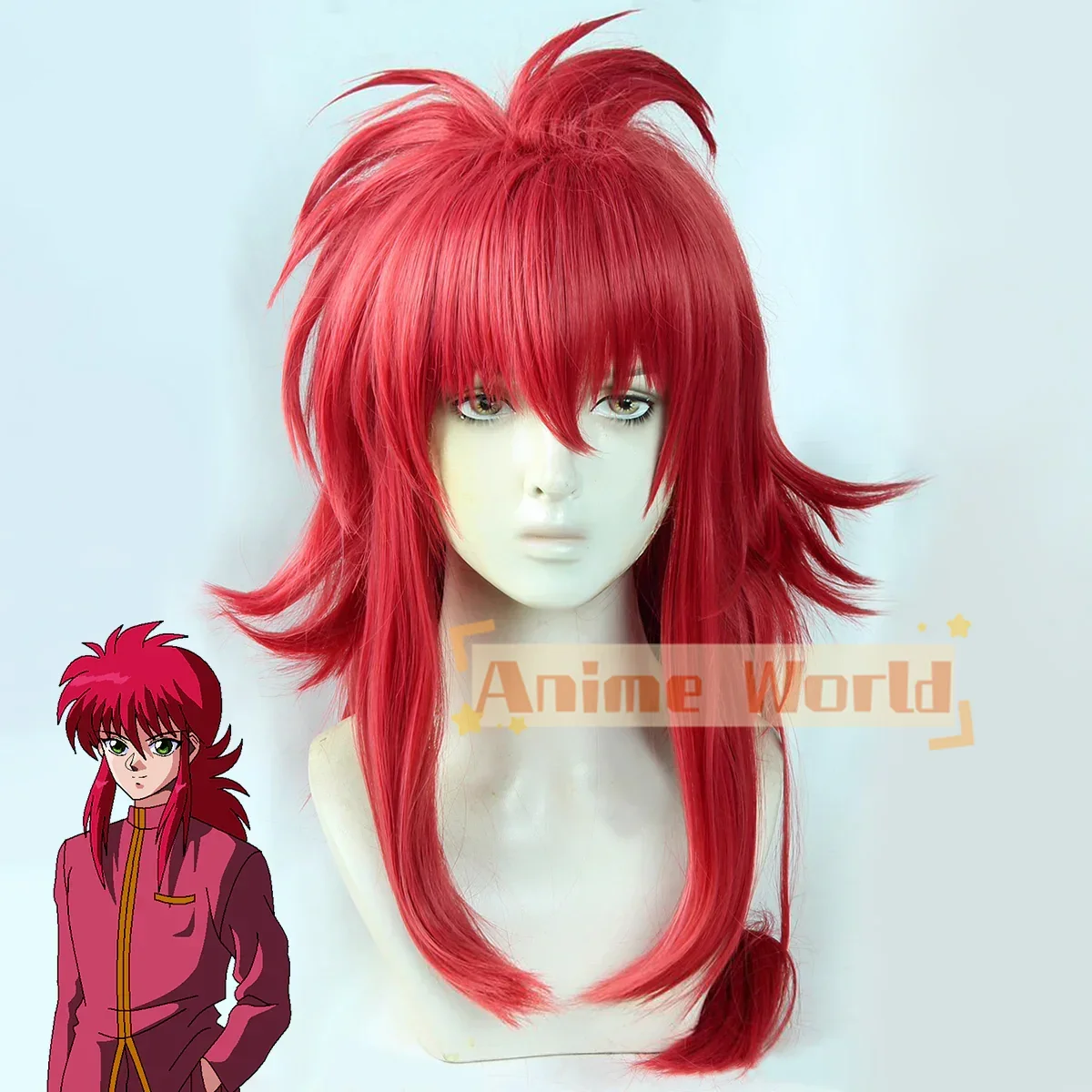 

Yu Yu Hakusho Yoko Kurama Shuichi Minamino Red Косплей Парик Хэллоуин Рождество Женщина Мужчины Взрослый Парик