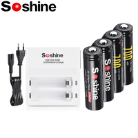 Soshine 3.2V 14500 LiFePO4 700mAh Rechargeable Battery AA 700mAh Batteries and AA  AAA 14500 10440 Smart Battery Charger 2 Slot