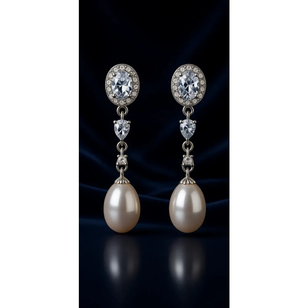 

Серьги-подвески из стерлингового серебра с жемчугом 8 мм, свадебные украшения