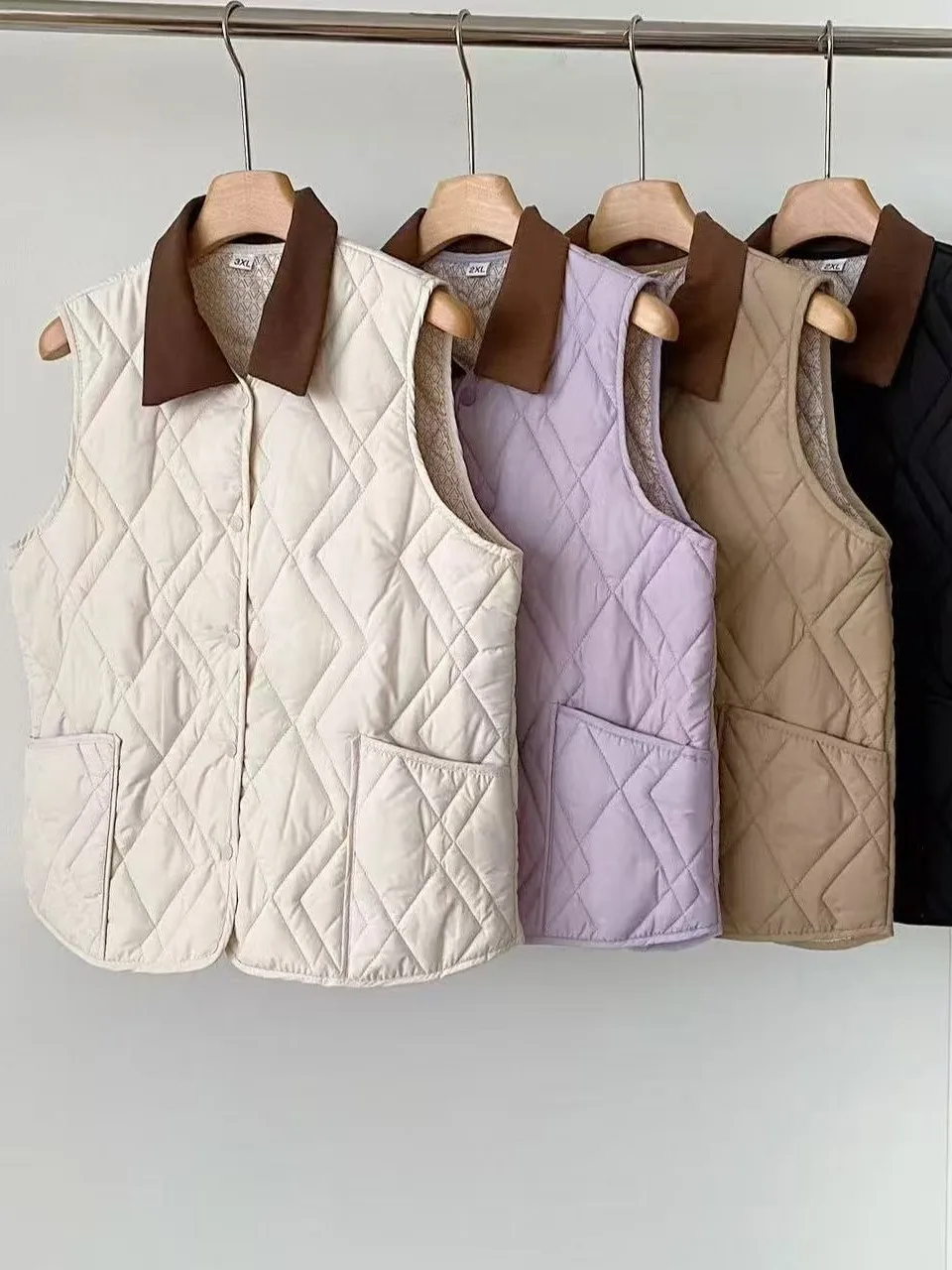 

Женский зимний легкий теплый жилет Ele Down с открытыми плечами, фланелевым воротником, для повседневной носки