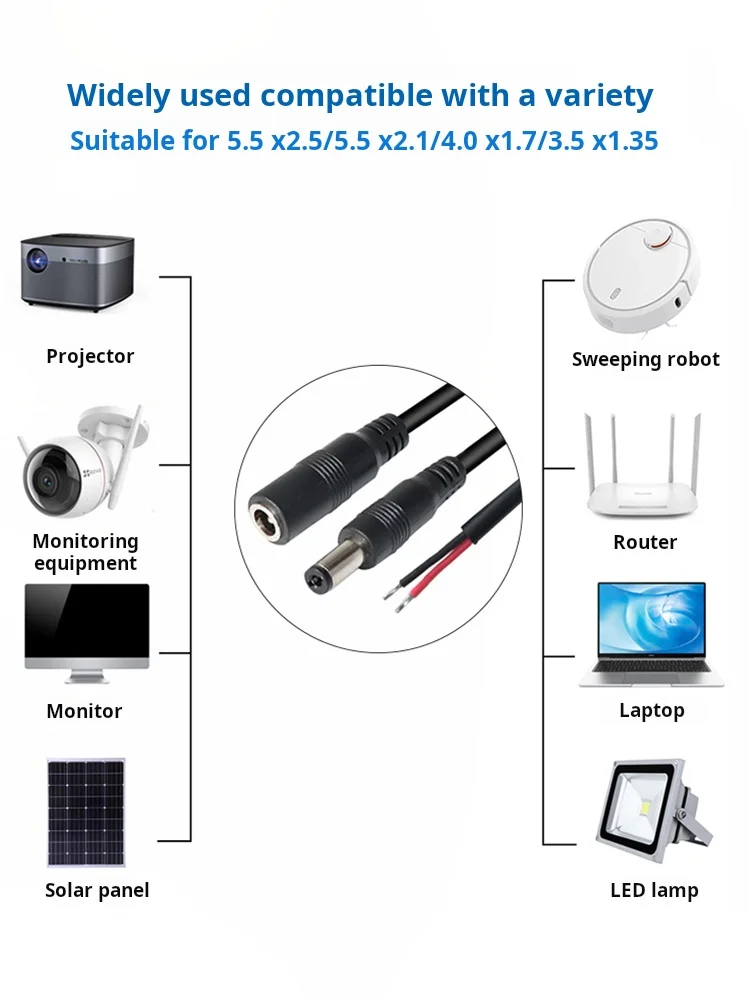 DC Extension Cable 2.1x5.5mm 5.5*2.1mm Male12V Power Extension Cord 1M 2M 3M 5M 10MFor CCTV Camera DVR Standalone LED Strip Pump