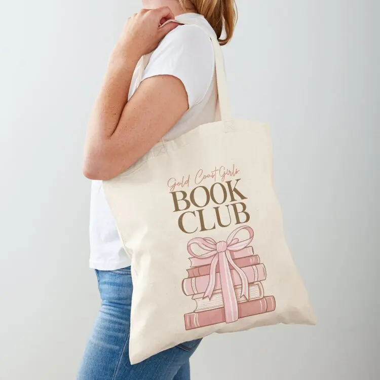 Gold Coast Girls Book Club - Pink Book Logo Tote Bag tote bags aesthetic sacs de shopping Canvas bag for women